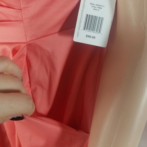 NWT Jessica Simpson | Coral Knee Length Dress - Belt missing - Picture 4 of 6